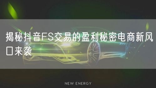 揭秘抖音FS交易的盈利秘密电商新风口来袭