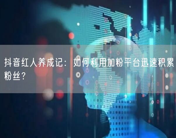 抖音红人养成记：如何利用加粉平台迅速积累粉丝？