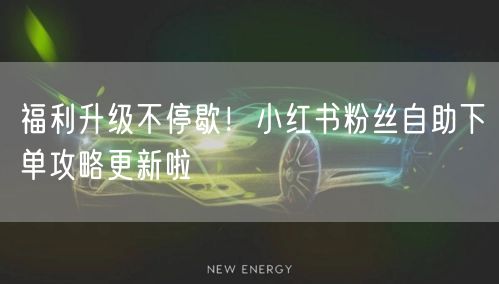 福利升级不停歇！小红书粉丝自助下单攻略更新啦