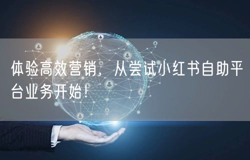 体验高效营销，从尝试小红书自助平台业务开始！