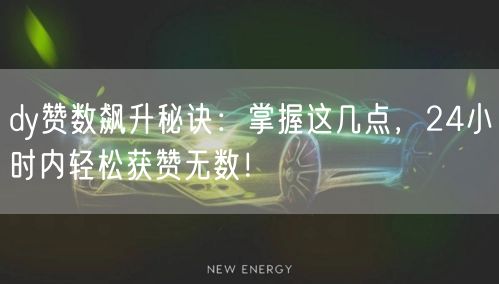 dy赞数飙升秘诀：掌握这几点，24小时内轻松获赞无数！