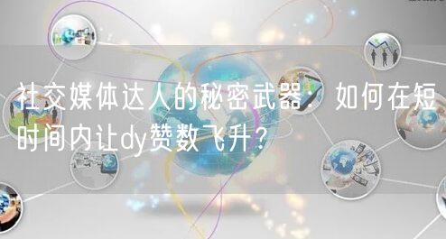 社交媒体达人的秘密武器：如何在短时间内让dy赞数飞升？
