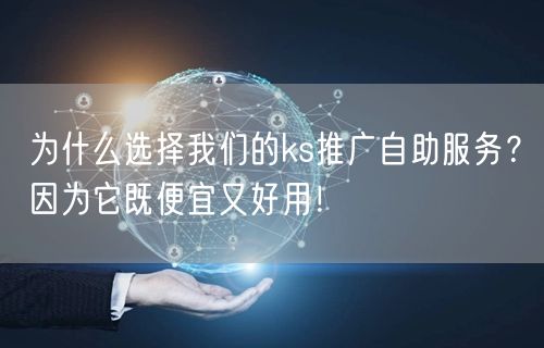 为什么选择我们的ks推广自助服务？因为它既便宜又好用！