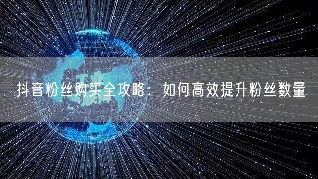 抖音粉丝购买全攻略：如何高效提升粉丝数量