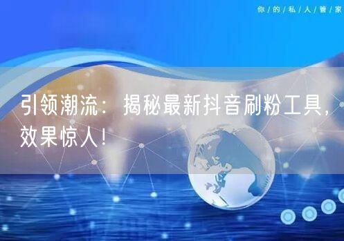 引领潮流：揭秘最新抖音刷粉工具，效果惊人！