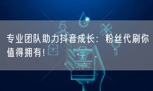 专业团队助力抖音成长：粉丝代刷你值得拥有！