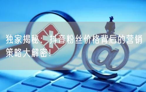 独家揭秘：抖音粉丝价格背后的营销策略大解密！