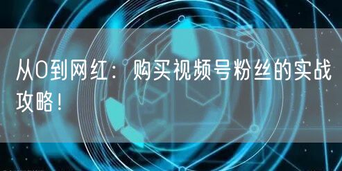从0到网红：购买视频号粉丝的实战攻略！