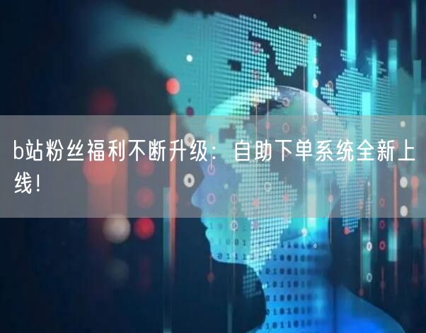 b站粉丝福利不断升级：自助下单系统全新上线！