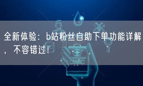全新体验：b站粉丝自助下单功能详解，不容错过！