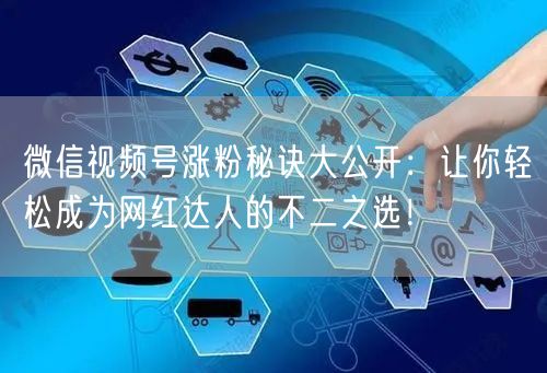 微信视频号涨粉秘诀大公开：让你轻松成为网红达人的不二之选！