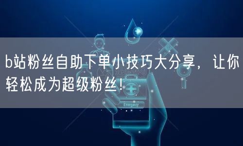 b站粉丝自助下单小技巧大分享，让你轻松成为超级粉丝！