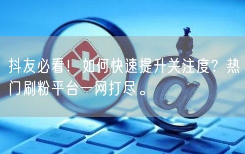 抖友必看！如何快速提升关注度？热门刷粉平台一网打尽。
