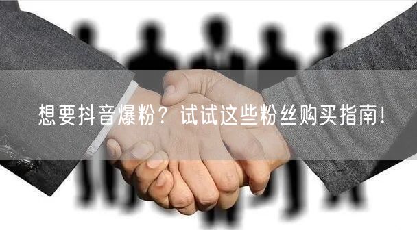 想要抖音爆粉？试试这些粉丝购买指南！
