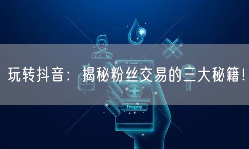 玩转抖音：揭秘粉丝交易的三大秘籍！
