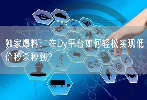 独家爆料：在Dy平台如何轻松实现低价秒杀秒到？