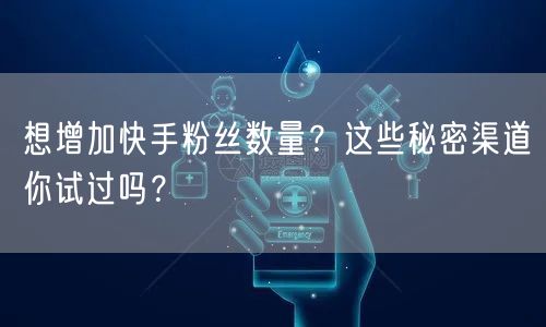 想增加快手粉丝数量？这些秘密渠道你试过吗？