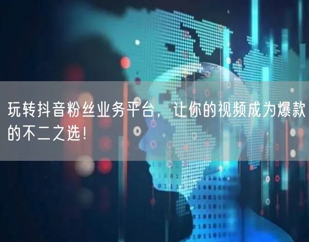 玩转抖音粉丝业务平台，让你的视频成为爆款的不二之选！