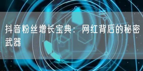 抖音粉丝增长宝典：网红背后的秘密武器
