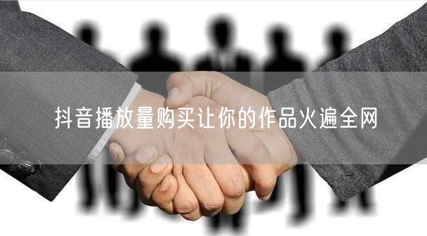 抖音播放量购买让你的作品火遍全网