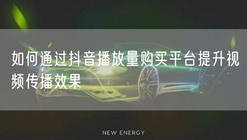 如何通过抖音播放量购买平台提升视频传播效果