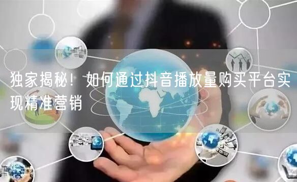 独家揭秘！如何通过抖音播放量购买平台实现精准营销