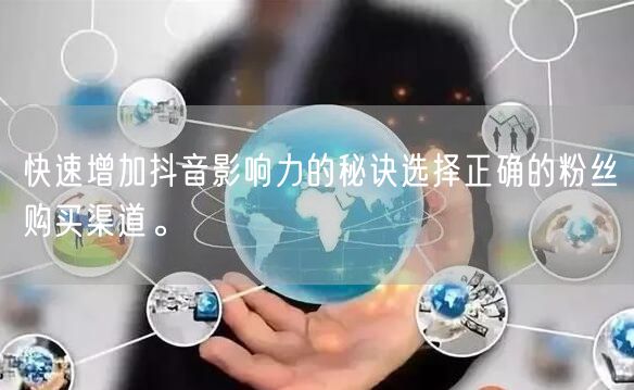 快速增加抖音影响力的秘诀选择正确的粉丝购买渠道。
