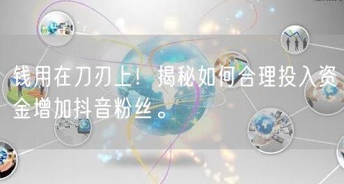 钱用在刀刃上！揭秘如何合理投入资金增加抖音粉丝。