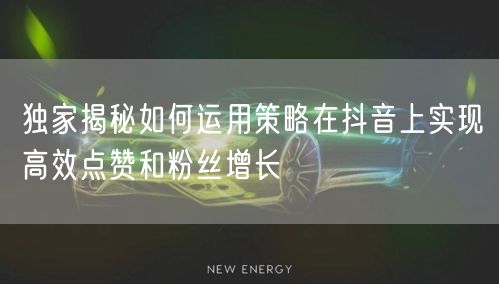 独家揭秘如何运用策略在抖音上实现高效点赞和粉丝增长