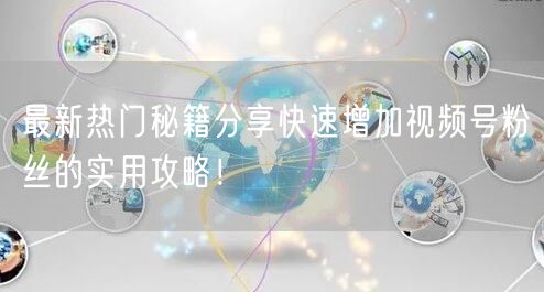 最新热门秘籍分享快速增加视频号粉丝的实用攻略！