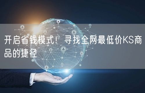 开启省钱模式！寻找全网最低价KS商品的捷径