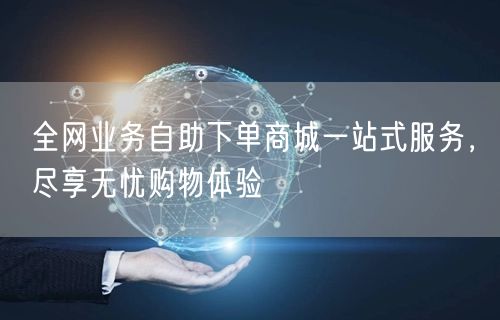 全网业务自助下单商城一站式服务，尽享无忧购物体验