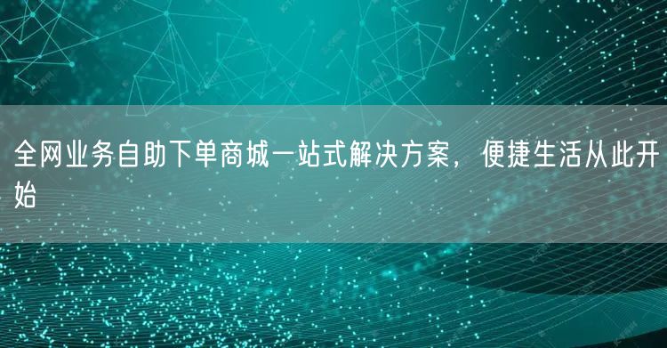 全网业务自助下单商城一站式解决方案，便捷生活从此开始