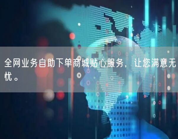 全网业务自助下单商城贴心服务，让您满意无忧。