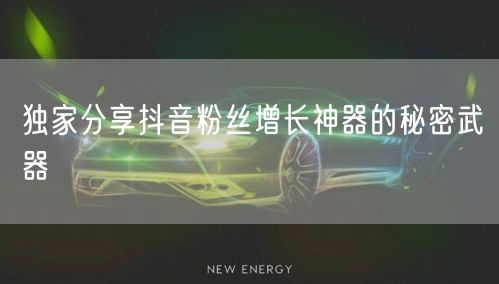 独家分享抖音粉丝增长神器的秘密武器