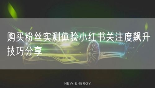 购买粉丝实测体验小红书关注度飙升技巧分享