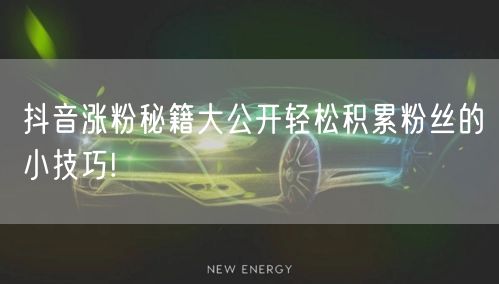 抖音涨粉秘籍大公开轻松积累粉丝的小技巧!