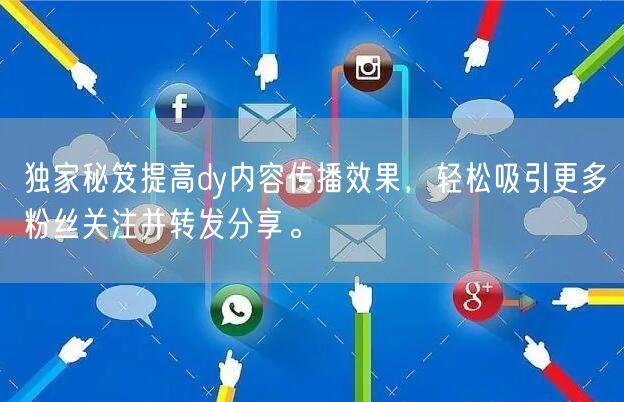 独家秘笈提高dy内容传播效果，轻松吸引更多粉丝关注并转发分享。