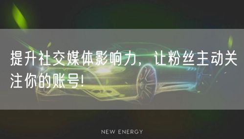 提升社交媒体影响力，让粉丝主动关注你的账号!