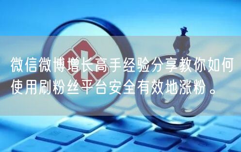 微信微博增长高手经验分享教你如何使用刷粉丝平台安全有效地涨粉。