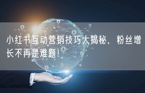 小红书互动营销技巧大揭秘，粉丝增长不再是难题！