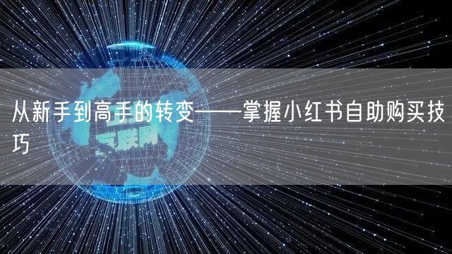 从新手到高手的转变——掌握小红书自助购买技巧