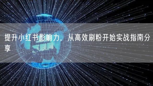 提升小红书影响力，从高效刷粉开始实战指南分享