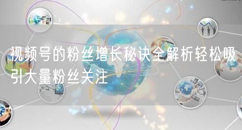 视频号的粉丝增长秘诀全解析轻松吸引大量粉丝关注