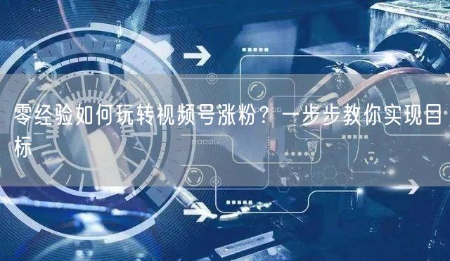 零经验如何玩转视频号涨粉？一步步教你实现目标