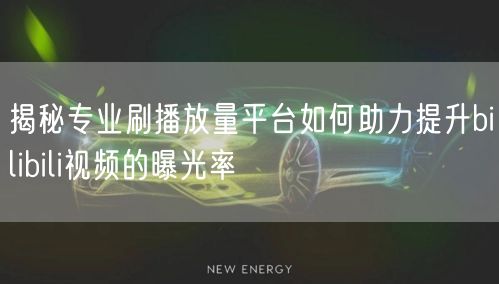 揭秘专业刷播放量平台如何助力提升bilibili视频的曝光率