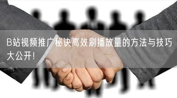 B站视频推广秘诀高效刷播放量的方法与技巧大公开！