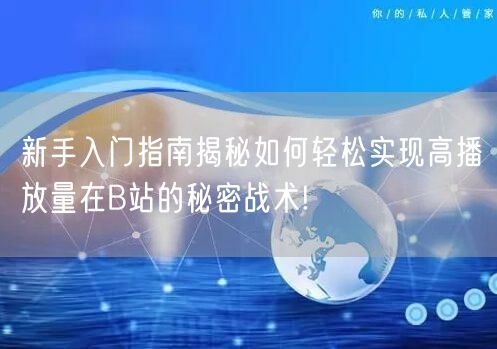 新手入门指南揭秘如何轻松实现高播放量在B站的秘密战术!