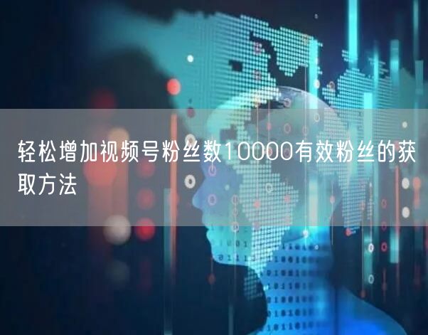 轻松增加视频号粉丝数10000有效粉丝的获取方法
