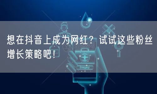 想在抖音上成为网红？试试这些粉丝增长策略吧！
